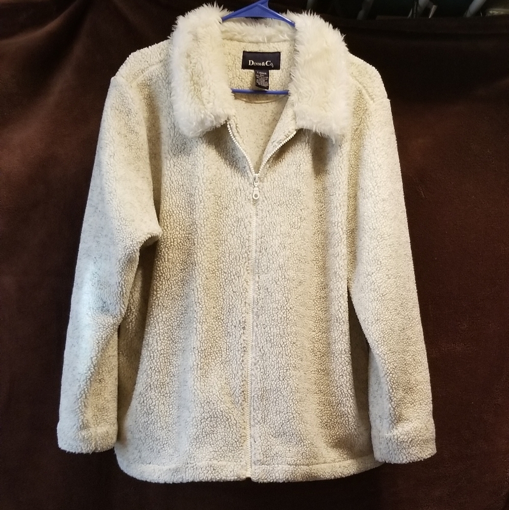 Denim and company cream color coat